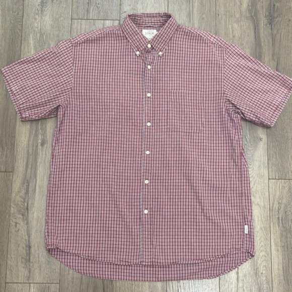 J. Crew Men's Prep School Plaid Short Sleeve Shirt - Picture 1 of 5